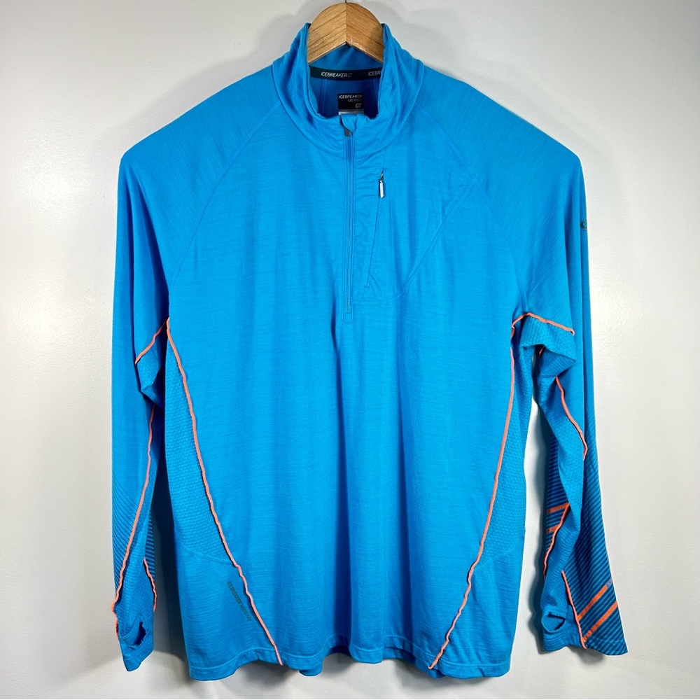 Icebreaker Merino GT Merino Wool 1/4 Zip Base Layer Long Sleeve; Men’s Size XXL